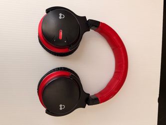 Red and Black Wireless Over-Ear Headphones
