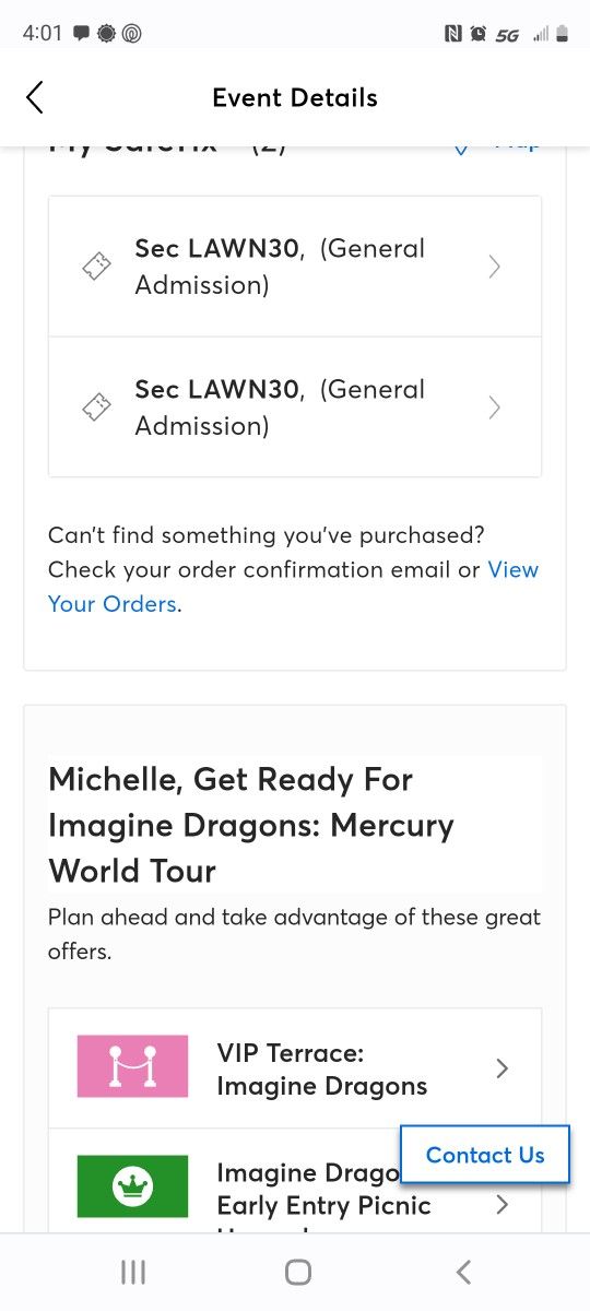 Imagine Dragon TICKETS FOR SALE 100 EACH