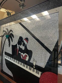 Art Deco Large wall art frame cocktail piano by Laurel Co.