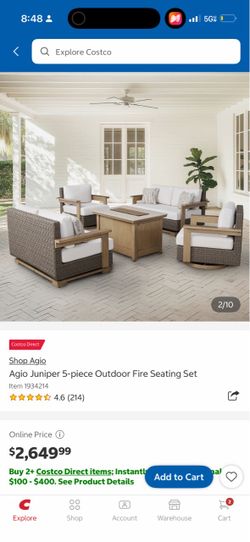 Agio Juniper 5-Piece Outdoor Fire Seating Set