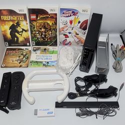Black Nintendo Wii With 25 N64 And Wii Games 