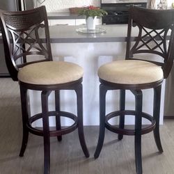 Set Of Two Tommy Bahama Style Bar Stool Chairs