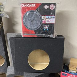 Kicker Car Audio . 10 Inch Shallow Mount Subwoofer With Box . New 