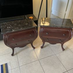 2 Marble Night Stands 