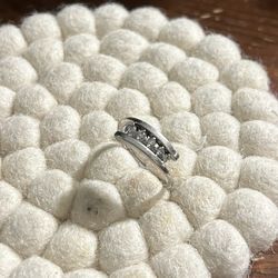 10K White Gold W/ 5 Small Diamonds