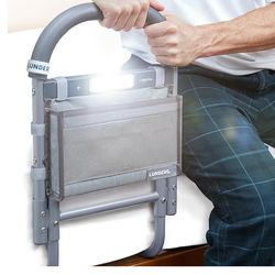 Bed Assist Rail for Seniors with Motion-Activated Light & Storage