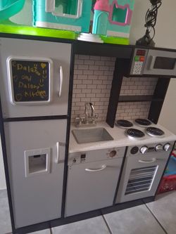 Kids Play Kitchen Set with Fridge