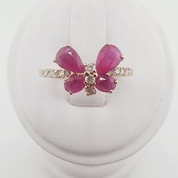 14k rose gold and ruby ring