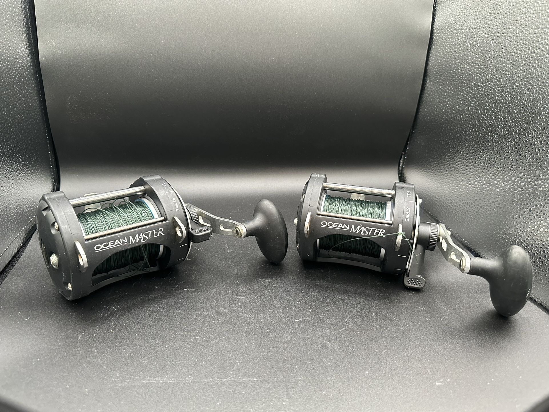 2 Preowned OceanMaster OMLD25 Reel With New 50LB Monofilament Line🔥 Price is For Both Reels