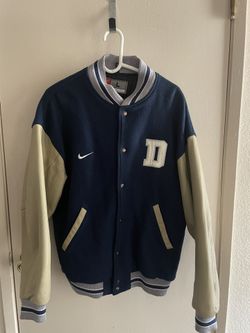 Vintage Nike Embroidered Dallas Cowboys Letterman Jacket 90s Blue Size L
