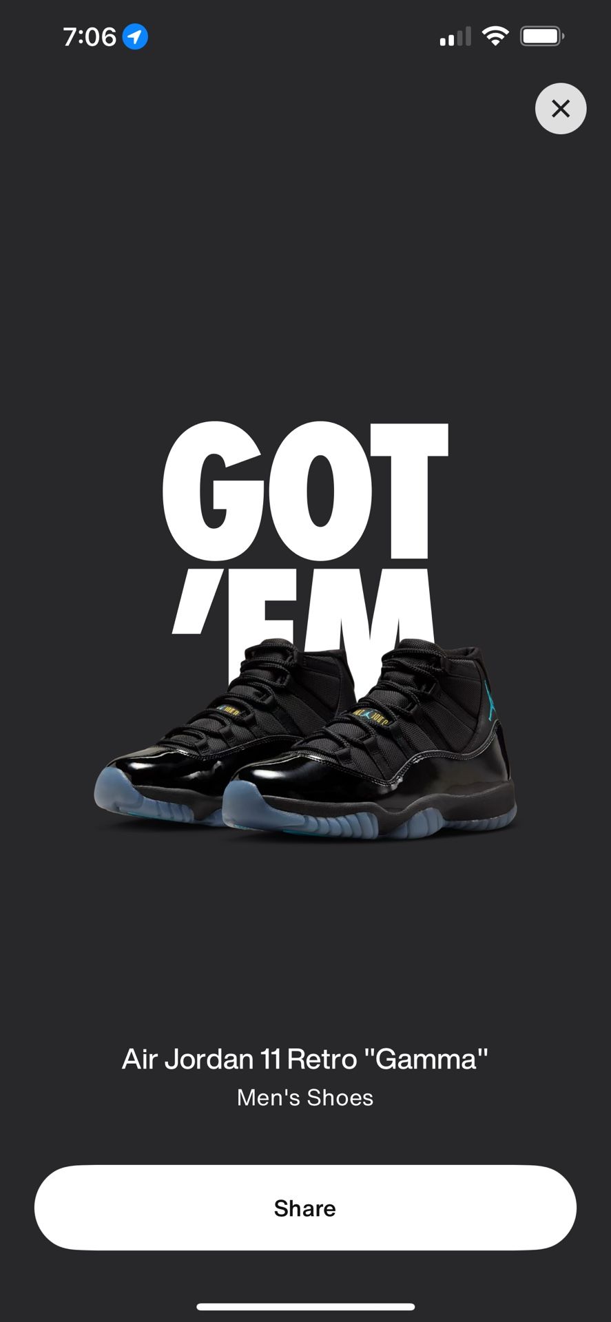 Jordan 11 Gamma
