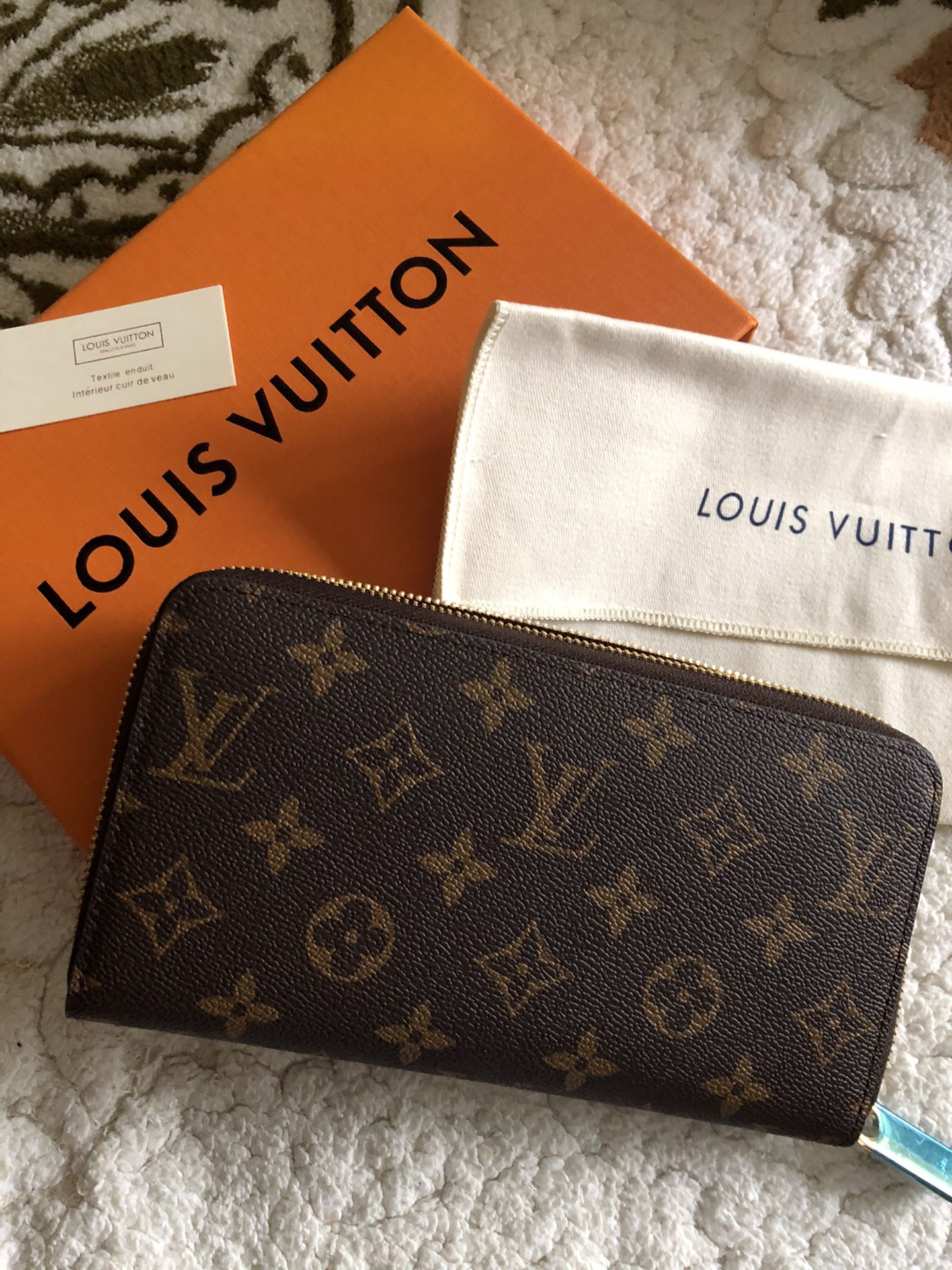 Louis Vuitton Zipper Wallet Purse Brown Monogram New