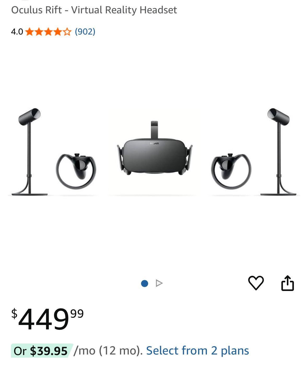 Oculus Rift - Virtual Reality Headset-New
