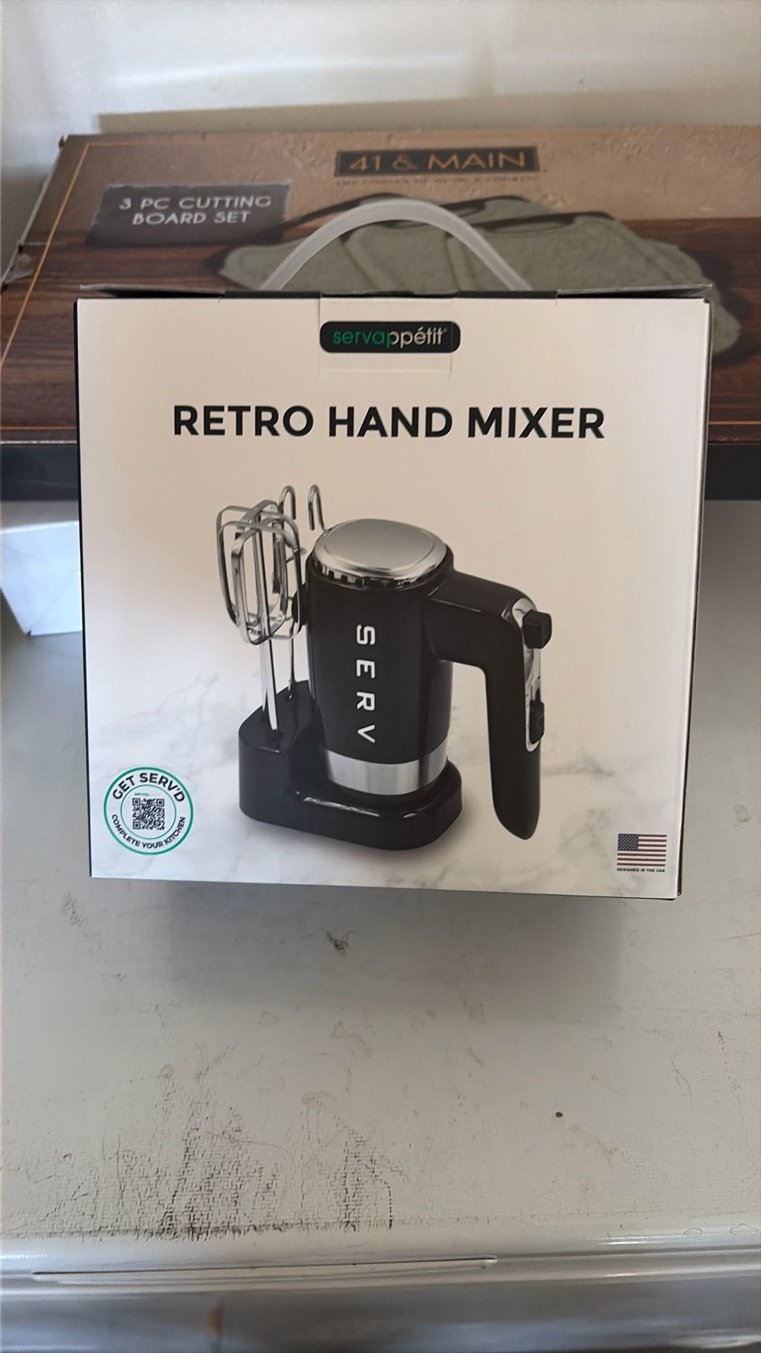 Retro Serv 5-Speed Electric Hand Mixer, 300W Midcentury-Inspired Handheld Mix...