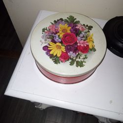 Vintage  Tin Floral Themed 