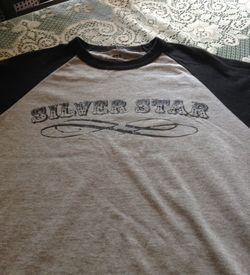 Sliver star baseball style shirt