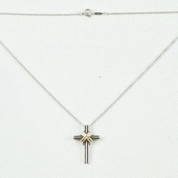 Tiffany & Co. 925 Sterling 750 18k Cross Necklace
