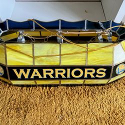 GS Warriors Bar/Pool Room Custom Lamp! One Of A Kind, Standard Two Bulb And Chain For Easy Set Up