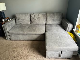 Morden Fort Velvet Reversible Sleeper Sectional Sofa L-Shape 3 Seat Sectional Couch with Storage