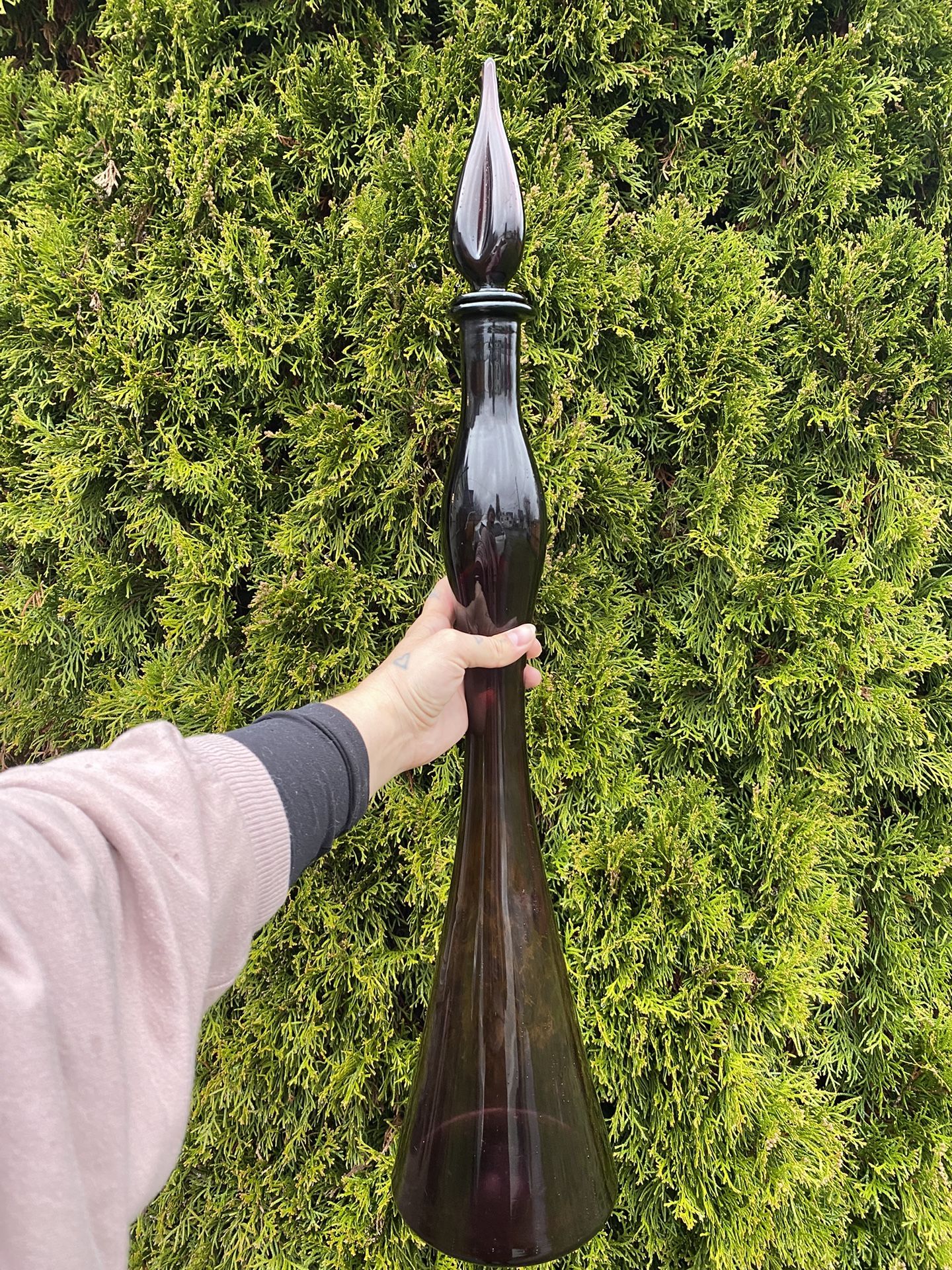 Vintage Amethyst Empoli Genie Bottle 30”