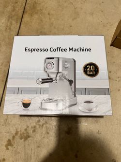 20 Bar Espresso Machine with Milk Frother (Model ST-699B) - Stainless Steel - NIB