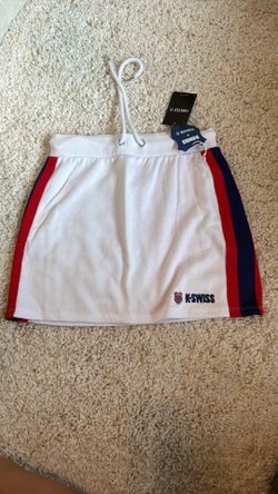 K-Swiss White short Skirt Red Blue Stripes new Small Forever 21 athletic