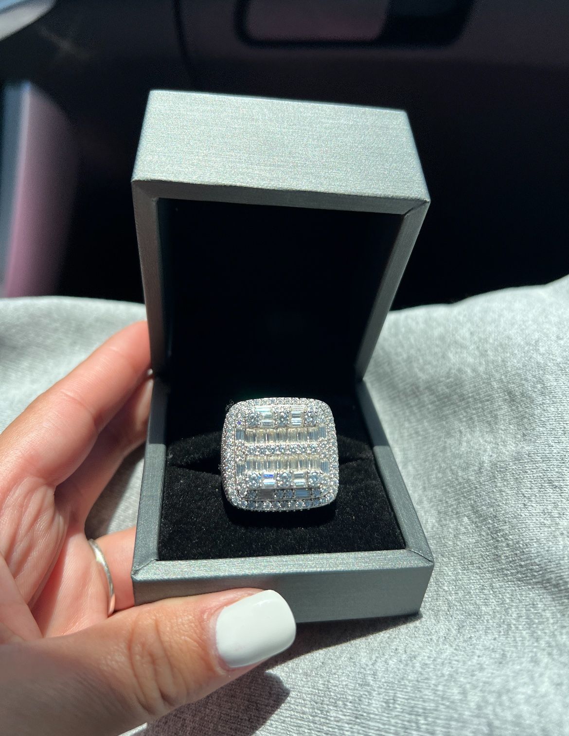 Men Moissanite Ring