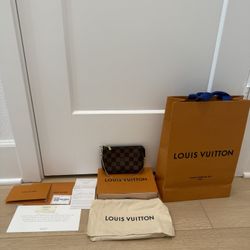 New Louis Vuitton Mini Pochette Accessoires In Damier Ebene Receipt Included  