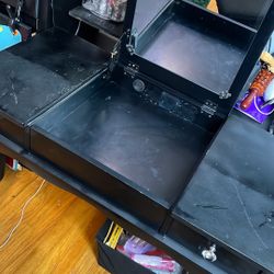 Black Makeup Vanity Desk with Flip Top Mirror
