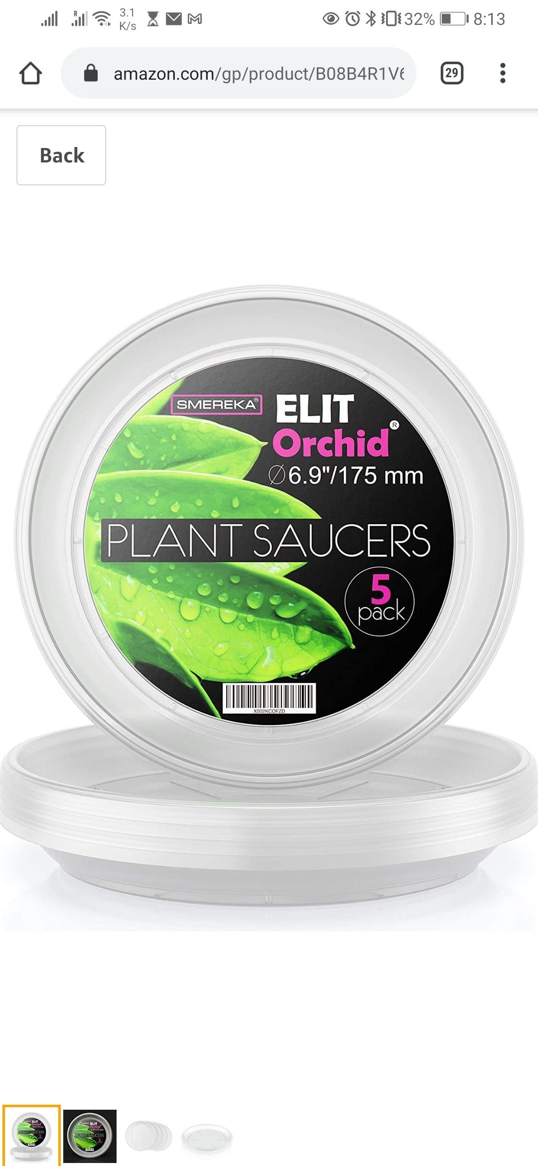 ELIT ORCHID Clear Plant Saucers Ø 6.89” (175 mm) 5 Pack- Clear Plastic Flower Plant Pot Saucer - Drip Trays for Pots