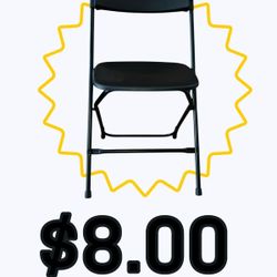 Nueva Silla De Plástico Negra Grado Comercial Alta Resistencia 800 Libras $8 Por Silla