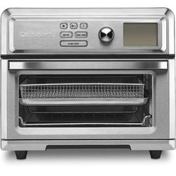 Cuisinart Air Fryer Toaster Oven, Digital Display, Digital 1800 Watt, Adjustable Temperature and Controls, Stainless Steel, TOA-65,Silver