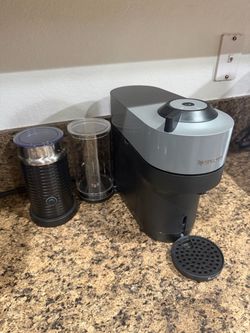 Nespresso Vertuo Pop+ coffee and espresso maker by Breville with milk frother