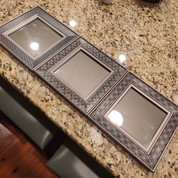 Beautiful Set of 3 10 inch Square Wall Mirrors