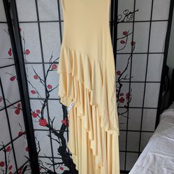 Prom / special occasion ruffle yellow dress
