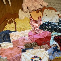 Girls Clothes Bundle Size 4T Dresses Jacket Shorts Overalls PJs 