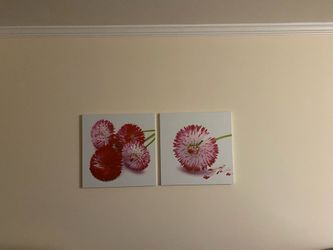 Flowers Art Set of 2, 24  x 24”