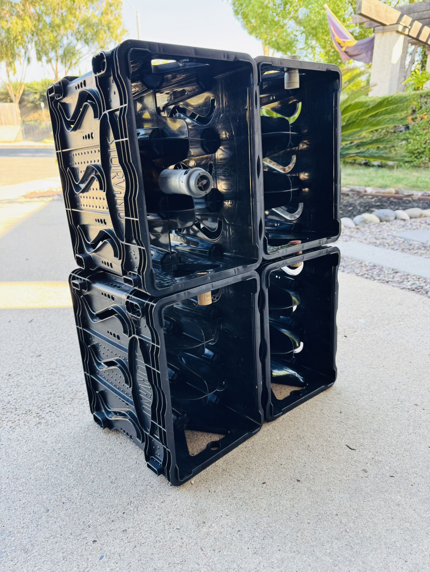 Storvino 6-Bottle Black Wine Rack Storage System