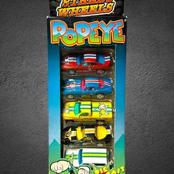 Racing Champion Street Wheels “Popeye” 5-Pack Collectible Series” Diecast Cars Collection “Rare-Vintage” (1999)