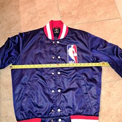 Nike SB x NBA Satin Bomber Jacket AH3392-455 Men's Sz S Royal Blue Red White