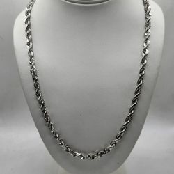 10kt White Gold Solid Rope Chain 50.1G 22"