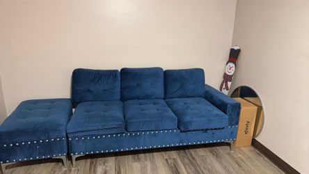 A blue couch