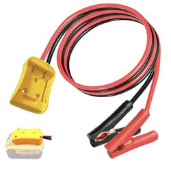 Jumper Cables with Adapter Compatible with De.Walt 20V Battery, 2FT 8AWG Portable Battery Automotive Booster Cables Power for Car Jump Starting Using 