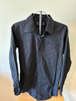 Angelo Rossi Black Long Sleeve Button-Down Shirt