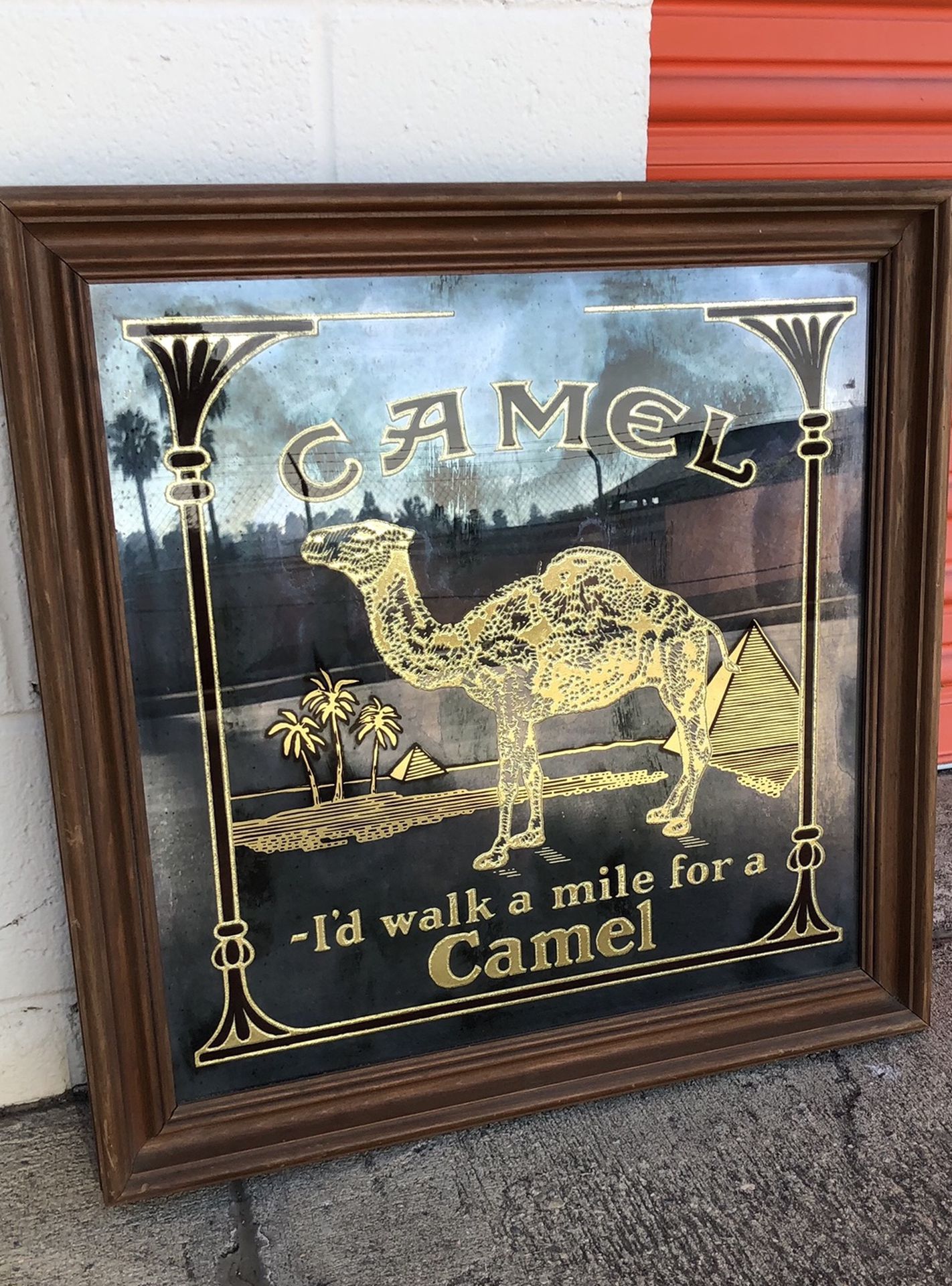 Vintage Camel Mirror Advertisement Framed Deco — Firm Price