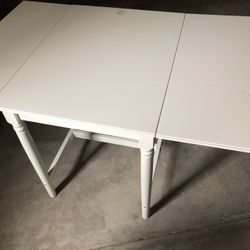White Wood Table- Sides Can Drop