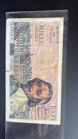 1957 FRANCE 1000 Francs Banknote Richelieu Note,