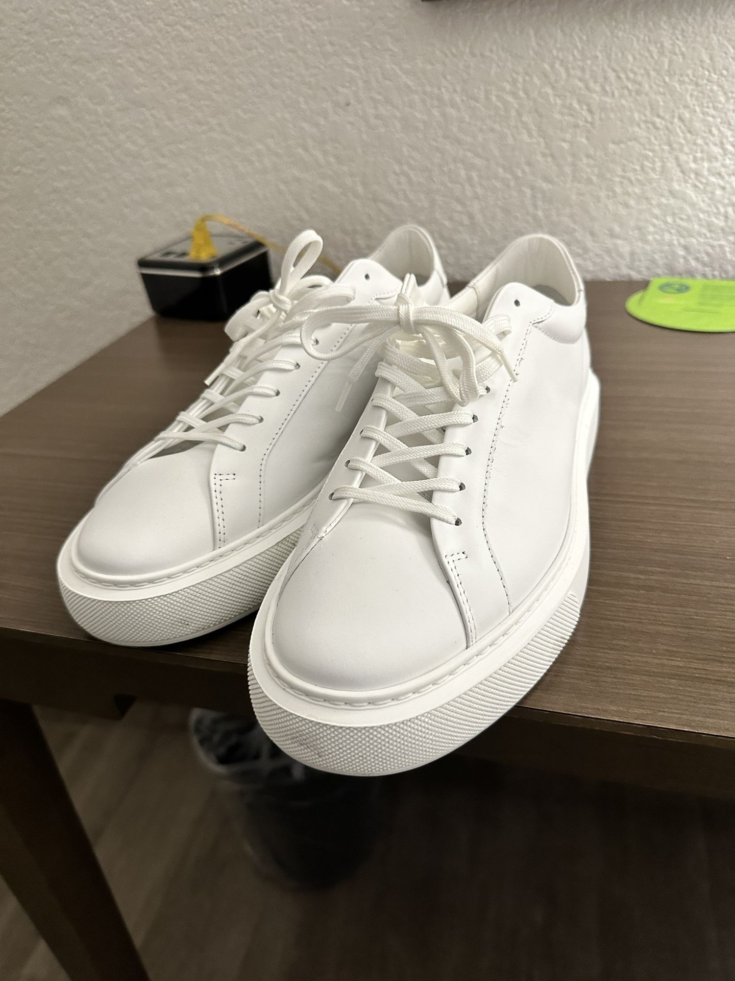 Arne Essential Leather Trainer White