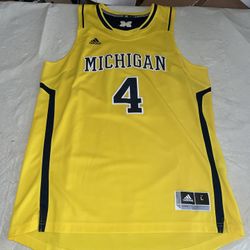 Chris Webber Michigan Wolverines Yellow Jersey Mens Large Adidas Euc Sewn