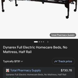 Dynarex Electric Bed With Half Rails